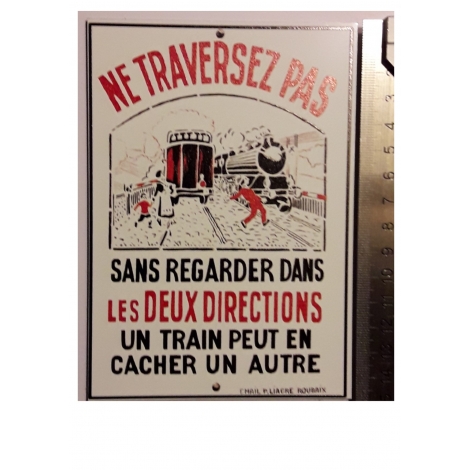 Plaque "Ne traversez pas" Liagre, format carte postale 15 x 10,5