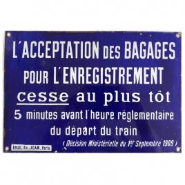 Plaque acceptation des bagages