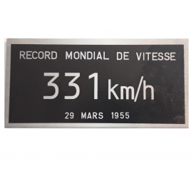 Plaque record du monde de vitesse BB9004 331 KM/H