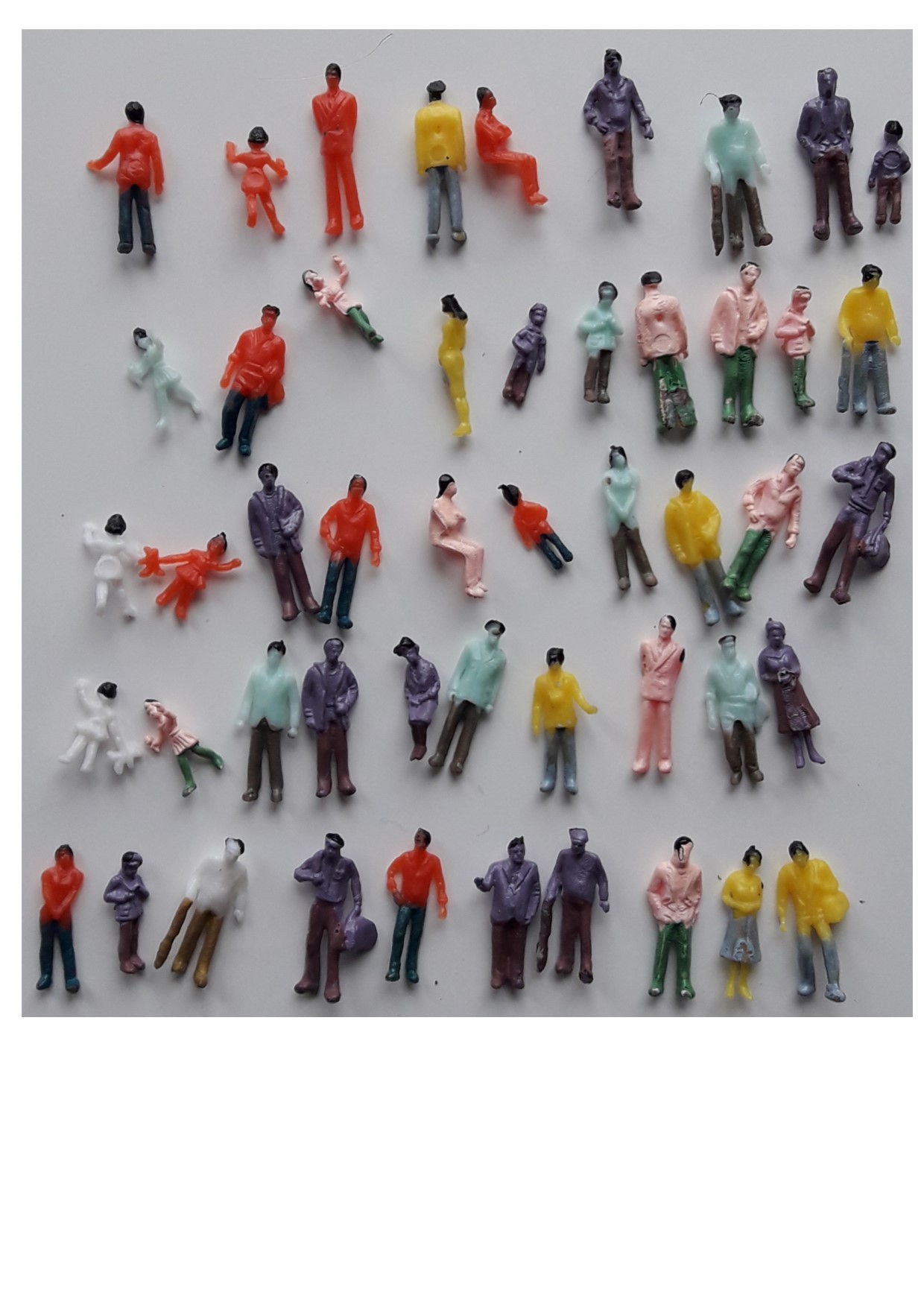 yayeoo Lot de 50 figurines de personnes à l'échelle 1:75 maquette