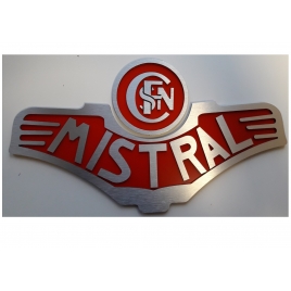 Plaque frontale Mistral, modèle vapeur avec logo Sncf entrelaçé