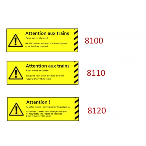 Plaque de sécurité de gares 8100-8110-8120 échelle zéro