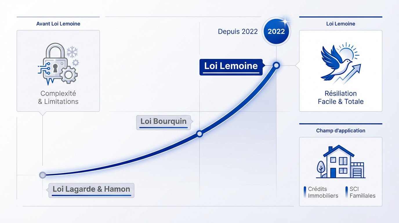 Graphique montrant l'évolution des droits des emprunteurs avec la loi Lemoine