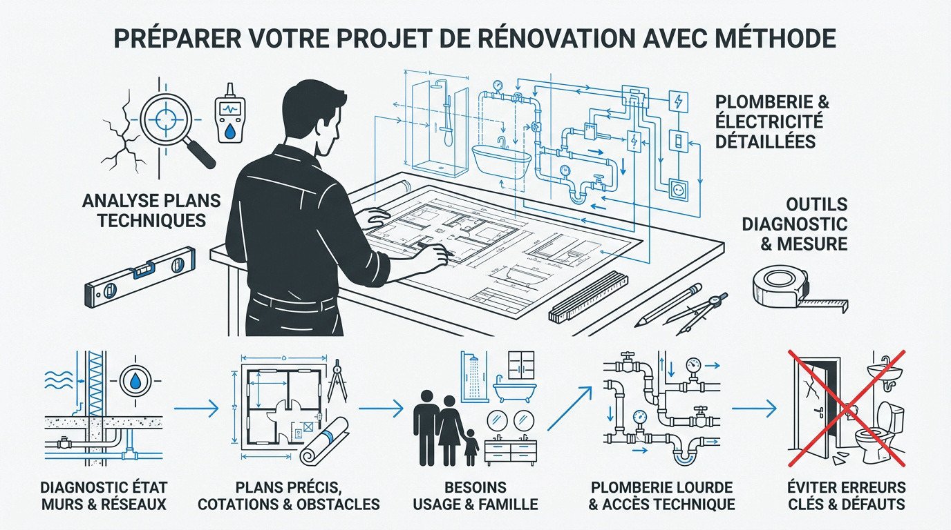 Planification et diagnostic technique pour une rénovation de salle de bain réussie