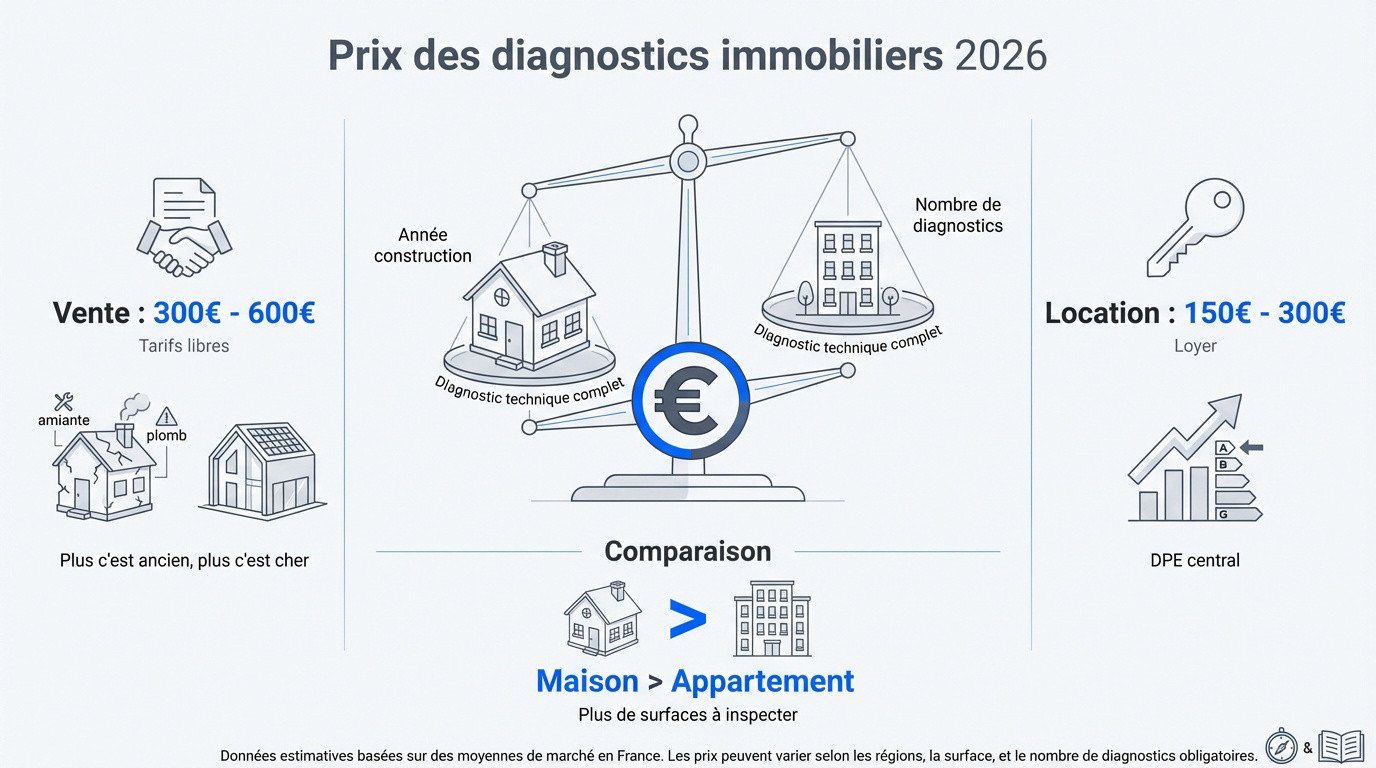 Prix moyens des diagnostics immobiliers en 2026