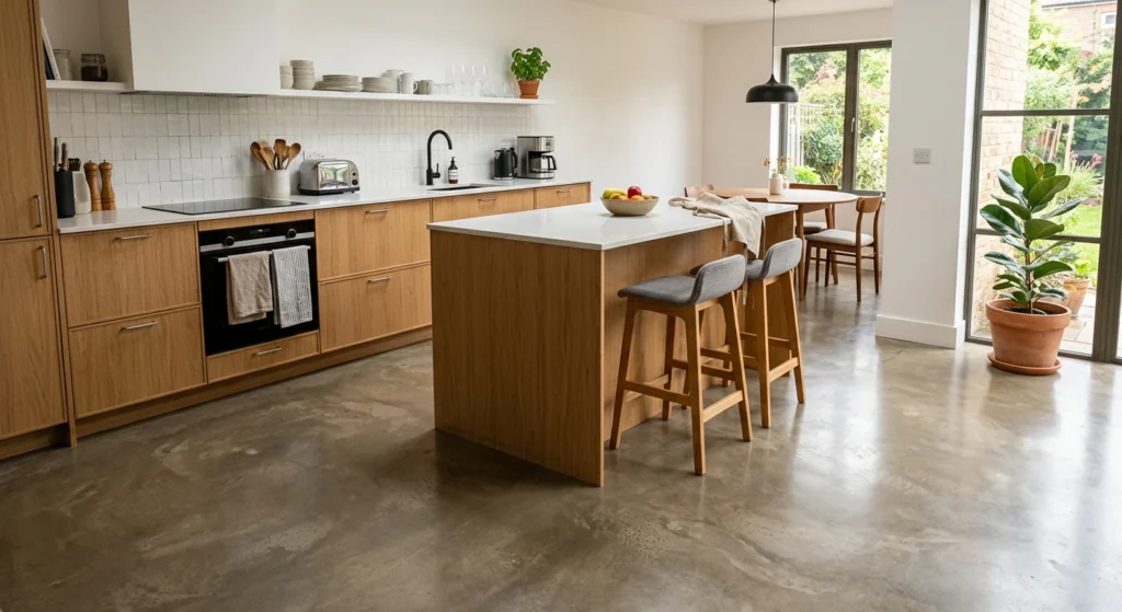 sol béton ciré dans une cuisine 227162