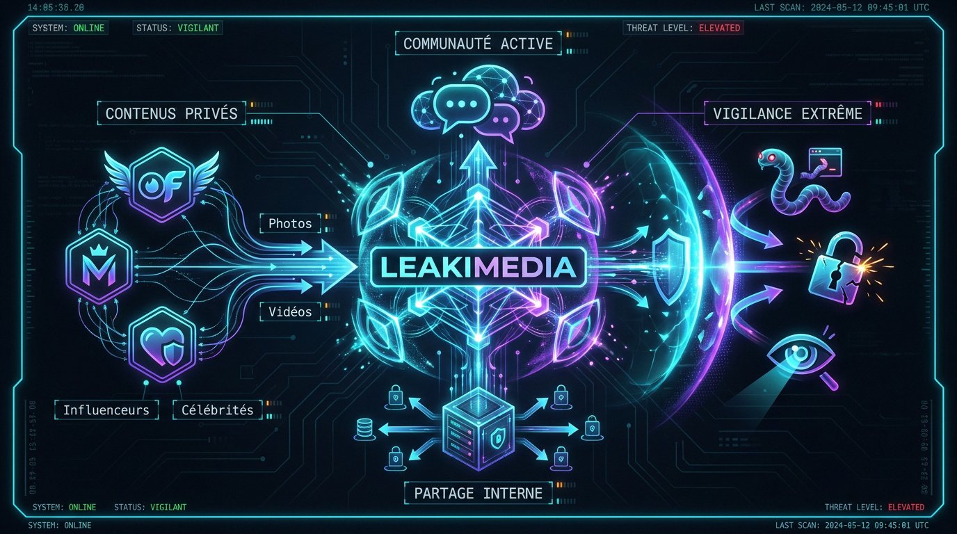 Interface de sécurité et flux de données sur le forum Leakimedia