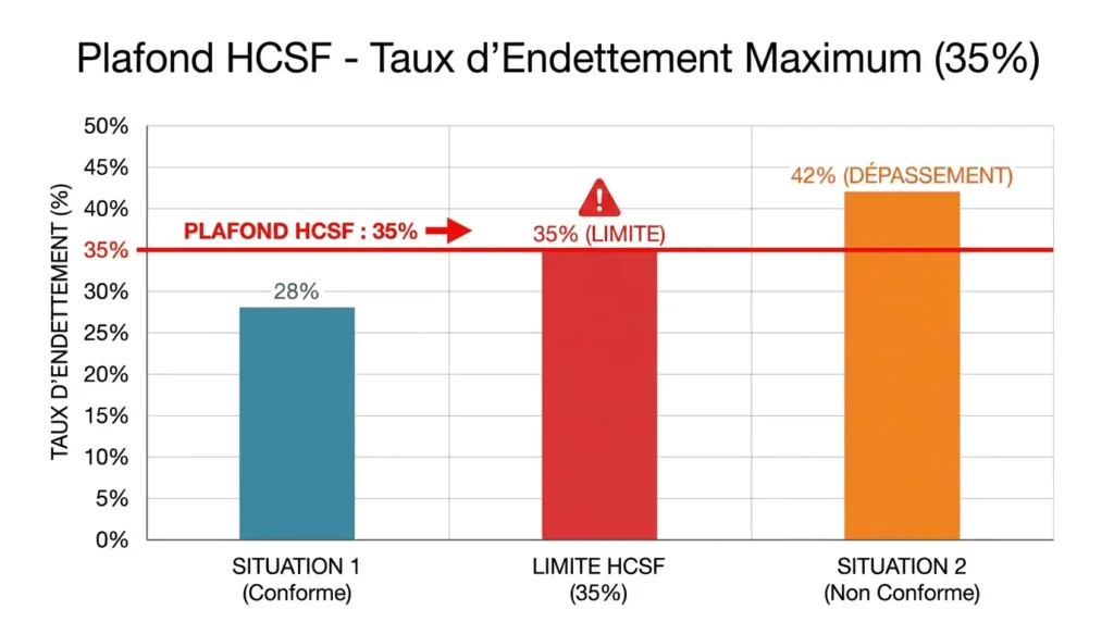 plafond taux endettement 35% règle HCSF 2026
