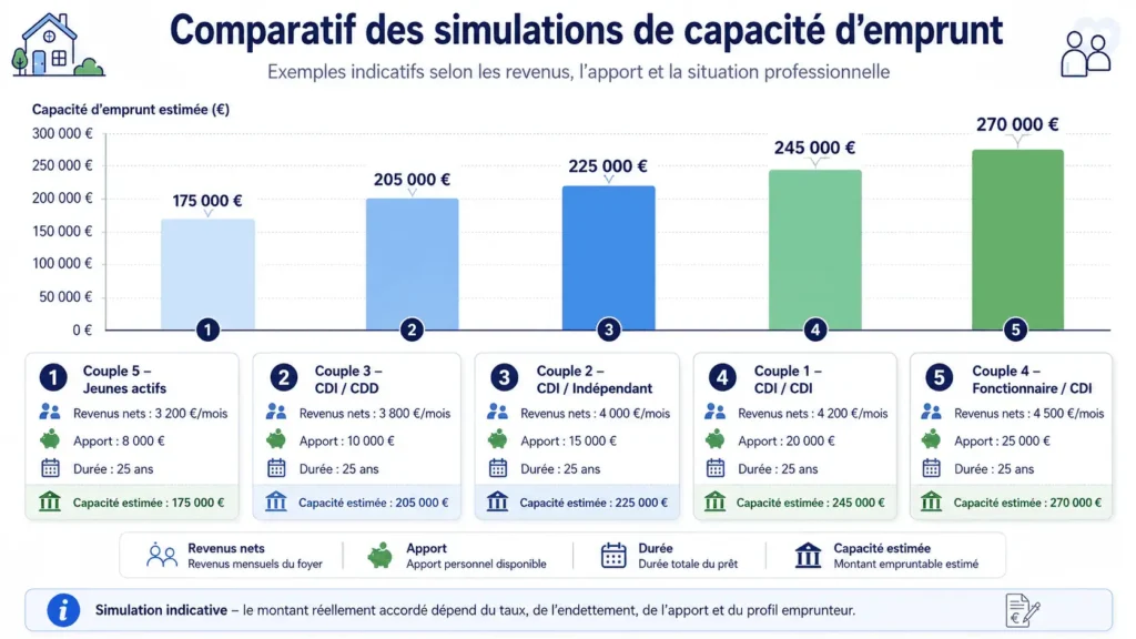 calculer capacité emprunt 2 salaires couple simulation prêt immobilier