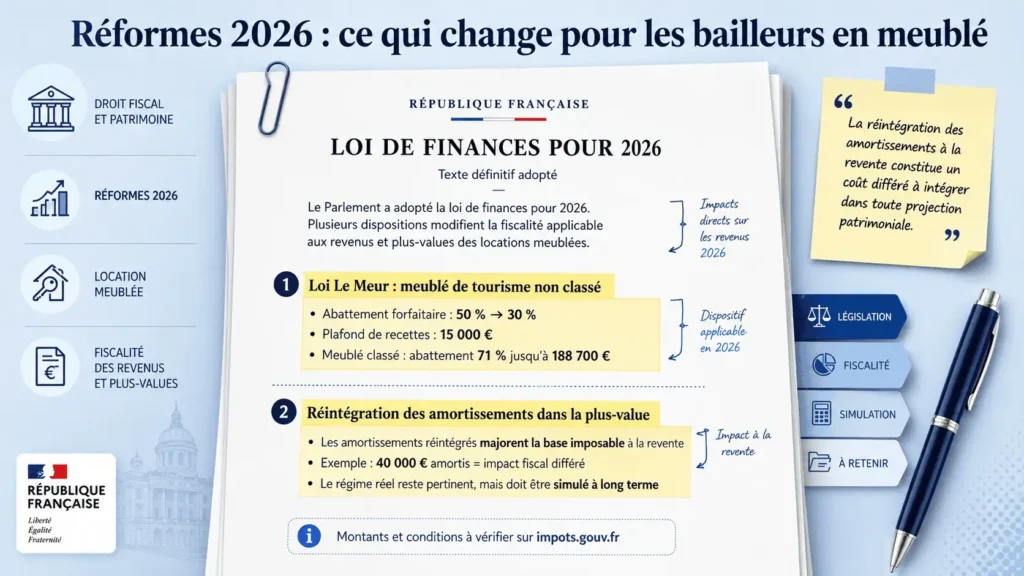réformes fiscales lmnp 2026 loi le meur meublé tourisme
