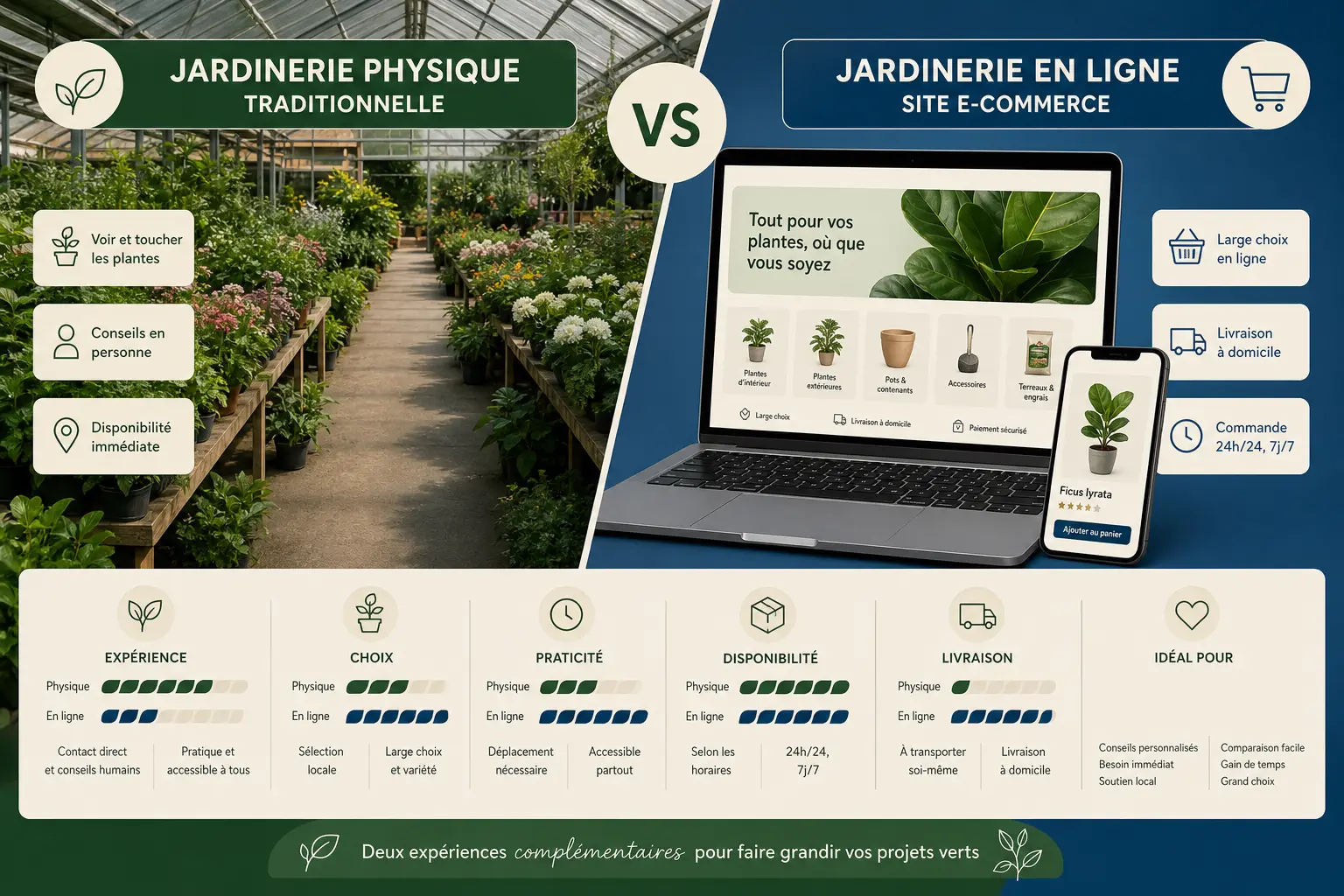 comparatif shockgarden Truffaut Gamm Vert Botanic avis