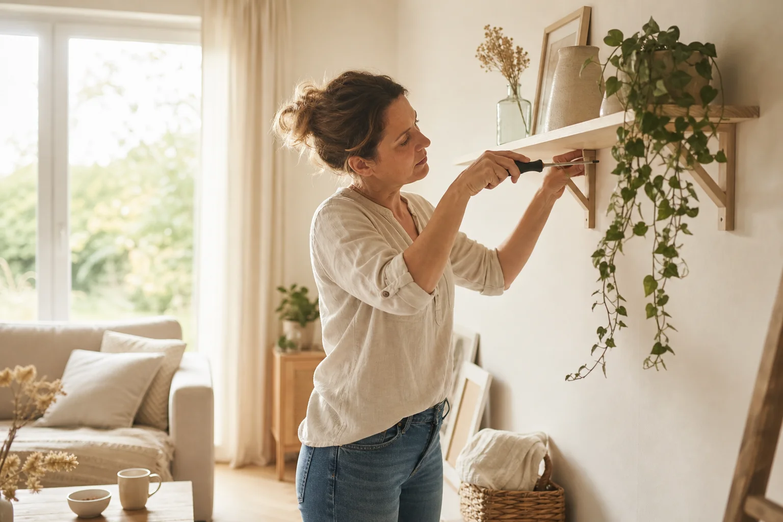 Exceptions et dérogations pour travaux le dimanche Femme effectuant des travaux le dimanche à domicile en toute discrétion