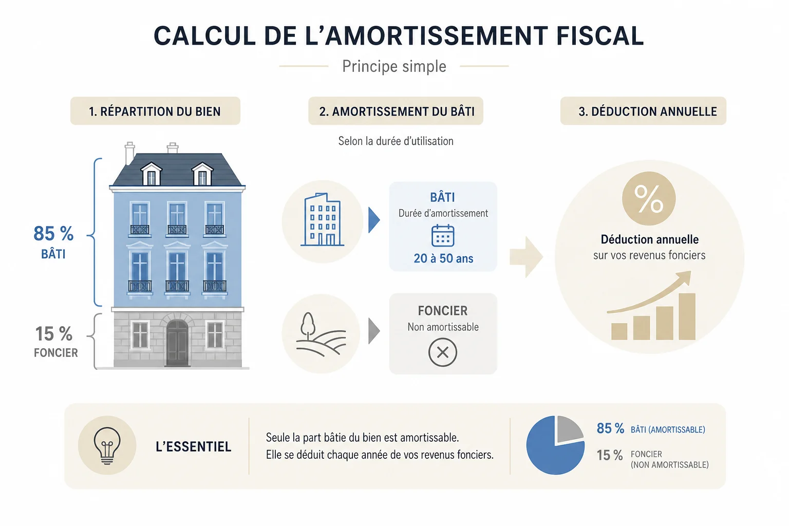 calcul amortissement fiscal statut du bailleur privé bâti foncier
