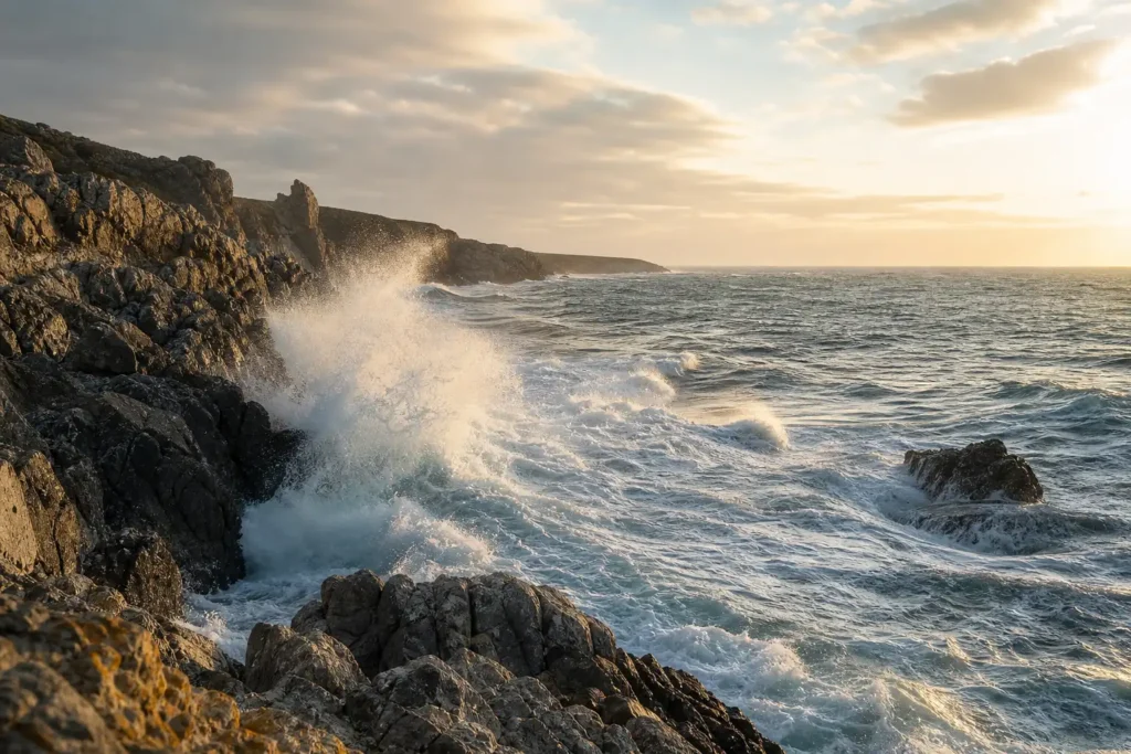 Énergie houlomotrice générée par la houle sur le littoral atlantique
